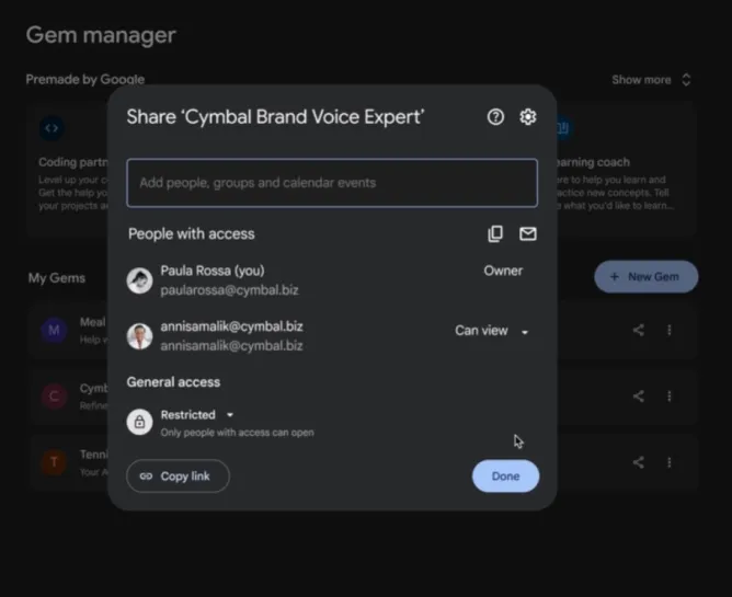 assistants IA personnalisés Gemini