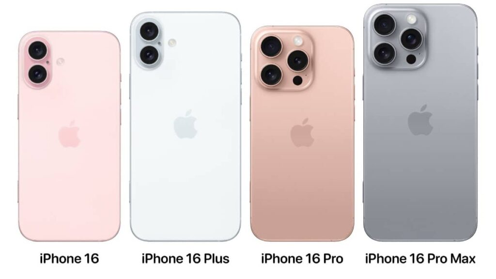 differents modeles diPhone 16 1