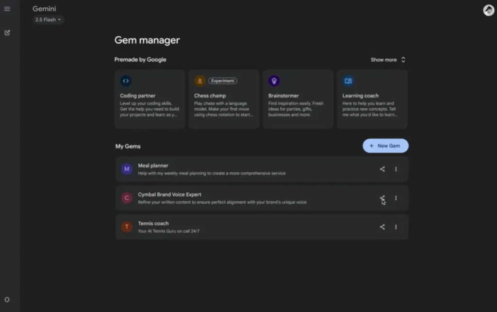 assistants IA personnalisés Gemini